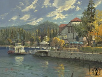 Lac Arrowhead Thomas Kinkade Peinture à l'huile